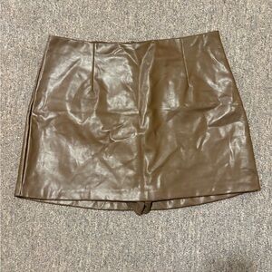 Abercrombie & Fitch Dark Brown Faux Leather Mini Skirt